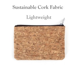 Boshiho Eco-Friendly Cork Zip Wallet with Key Ring, Style #A, coin purse