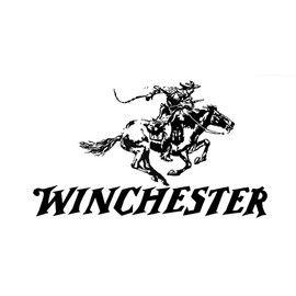Winchester White & Black 3.75”x7.5” Vinyl Bumper Sticker Decal