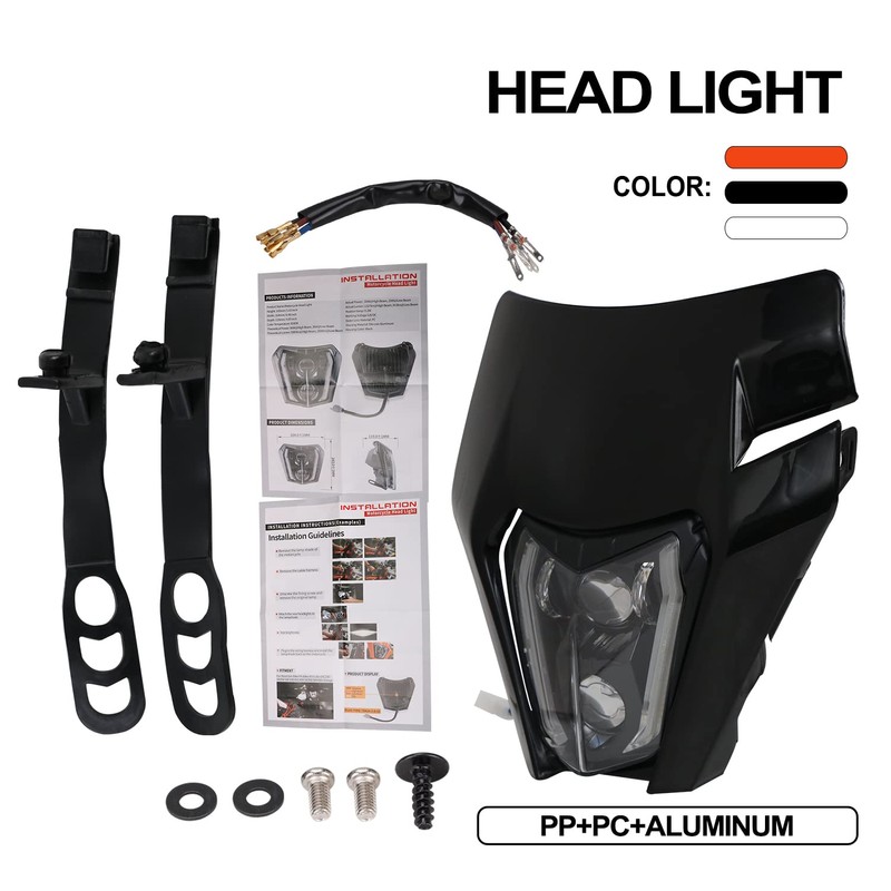 JFG RACING Dirt Bike Headlight,Universal Dirt Bike Front Light Motorcycle