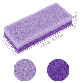 6Pcs Foot Pumice Stone Double Sided Foot Scrub Hard Skin Callus Remover Feet Pedicure Tools for Feet Callus Remover Exfoliating Dead Skin Silky Feet (Purple)