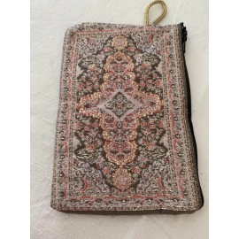 Gold Rosary Pouch 2 Sided Zippered Icon Cloth Case Coin Bag Gift 359