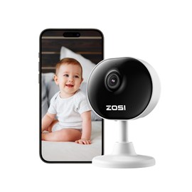ZOSI 1080P Indoor WLAN Surveillance Camera with Plug-in Power, Local AI for Person/Movements, Magnetic Base, 2.4GHz WiFi, 2-Way Audio, IR Night Vision, C688