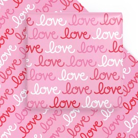 WRAPAHOLIC Valentines Day Wrapping Paper Sheet - 5 Sheets Pink Love Wrapping Paper for Valentine's Day, Anniversary and Birthdays - 19.7 Inch x 27.5 Inch Per Sheet