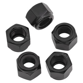 RoyceMart 5/16-18 (12 Pack) Stainless Steel Hex Locknuts, Nylon Insert Hexagon Lock Nuts US Standard, Stainless Steel 304 (18-8), UNC Coarse Thread, Black Coated