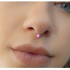 Pink Opal Fake Septum Ring- Sterling Silver Faux Septum Hoop