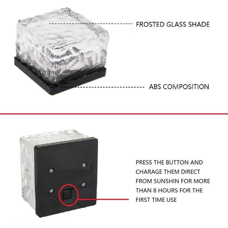 Horing Solar Glass Brick Light - Crystal Brick Stone -