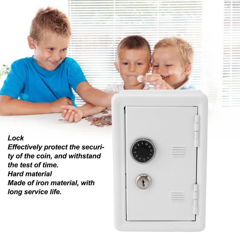 Money Bank Creative Cute Metal Vertical with Lock Keys Cash