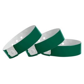 500 WristCo Forest Green Vinyl Wristbands for Events – Extended Wear, Triple-Layer PVC Construction, Tamper-Proof – Premium Bracelets for Hospital ID, Concert Entry, Party, VIP Identification
