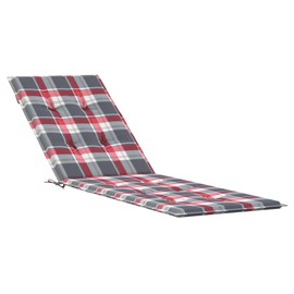 TREATLIFE HOME Comfortable Red Check Pattern Deck Chair Cushion, Water-Resistant Fabric, Soft Foam Filling, 29.5"+41.3" x 19.7" x 1.6"