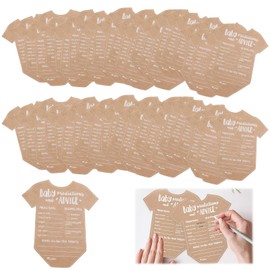 50 PCS Baby Prediction Cards,Vellum Baby Shower Advice Cards,BabyGender Reveal Gifts Card,for BabyShower Games Party Decorations,Guess The Name,Birthdate, Weight, etc
