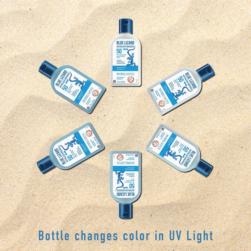 Blue Lizard Sensitive SPF 50 Mineral Sunscreen Lotion, Broad Spectrum,