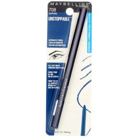 Maybelline 3 Pack Maybelline Unstoppable Mechanical Eyeliner Pencil, Sapphire 708, Water...