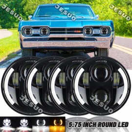 JESUO 4PCS DOT 5 3/4" 5.75 LED Headlights HI/LO DRL For Oldsmobile 442 98 F85 Cutlass