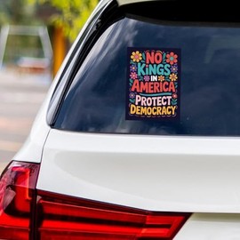 No Kings No Dictators Vinyl Sticker, Anti-Trump, No Kings Liberty Sticker, Resist Fascism Car Bumper Sticker, 6" x 4.5"