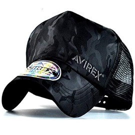 AVIREX 14587700-80 Men's Black Shadow Camo Camouflage Avillex Hat Mesh Cap 14587700-80 Free Size, Black