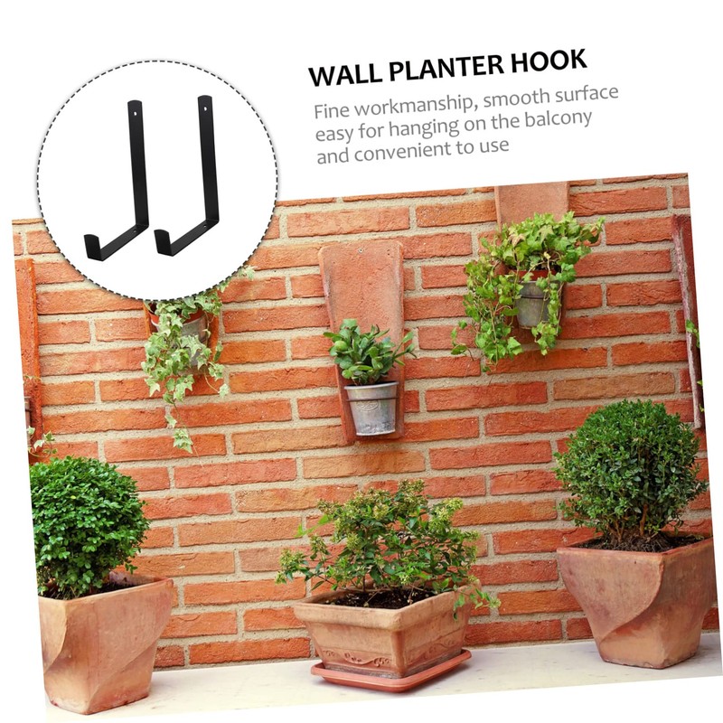 Levemolo 1 Pair Flowerpot Racks Wall Planter Hooks for Use
