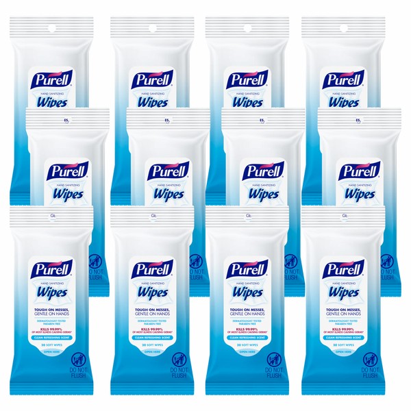 PURELL Hand Sanitizing Wipes, Clean Refreshing Scent, 20 Count Travel