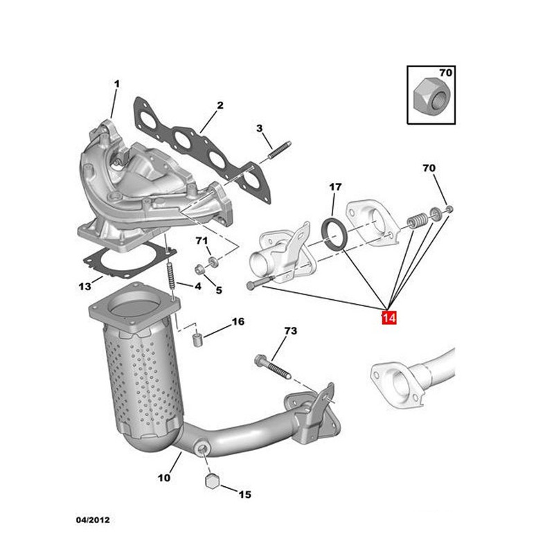 Exhaust System Gasket Set 179774 Metal Exhaust Gasket Set for