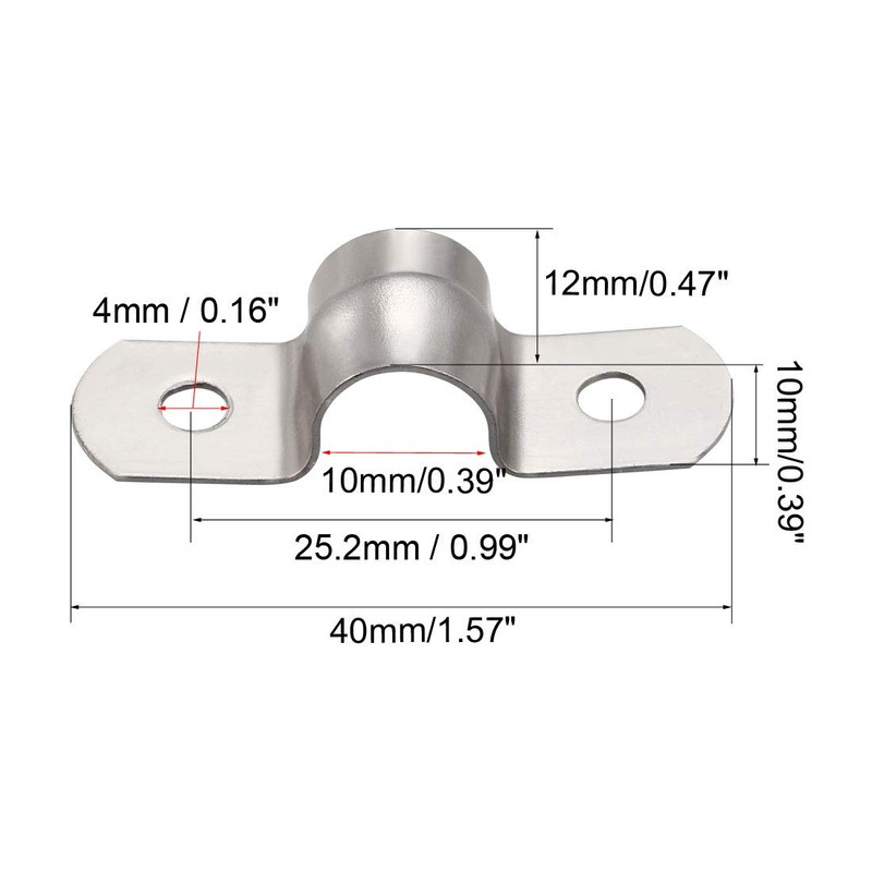 sourcing map Rigid Pipe Strap 10 mm (0.4 Inch) Clip