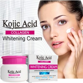 80ml Kojic Acid Face Cream for Dark Spots, Kojic Acid Cream for Hyperpigmentation, Kojic Acid & Collagen Cream, Kojic Acid Cream for Anti-Wrinkle, Fine Lines, Dry Skin, Face, Body, Hands, Armpits