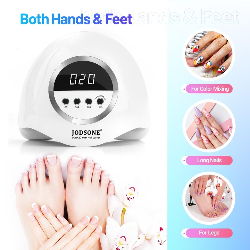 JODSONE U V LED Nail Lamp 320W, Nail Dryer for
