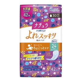 Daio Paper Elleair Natura, Smooth Skin-friendly, Clean, Absorbent Pad, 9.4 inches (24 cm), 11.8 fl oz (30 cc), Large Capacity, 42 Sheets