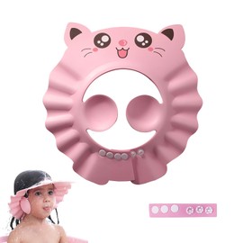 DHWEKU Shower Cap Children's Shower Cap, Hair Washing Child Protection, Shampoo Bath Protection, Soft Cap Cap, Hat, Waterproof Cap, Hair Washing Cup, for Babies from 6 Months (Pink)