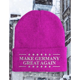 tshirtladen Hat - Make Germany Great Again - Beanie One Size - Winter Hat Soft Touch - Embroidered Sayings Hat - Choice of Colours - Funny Hat, pink, One size fits all