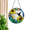 Hummingbird and Sunflowers Stained Glass Suncatcher/Window Hanging – Handcrafted Glass