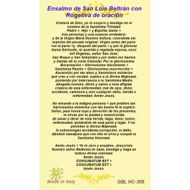 San Luis Beltran Tarjeta de Rezo Italiana Oracion con Ensalmo y Rogativa Laminad