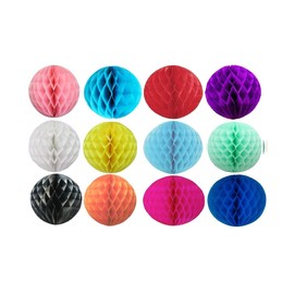 Pack of 12 Mixed Color Paper Honeycomb Balls Party Paper Decoration (4" ( 10 cm ))