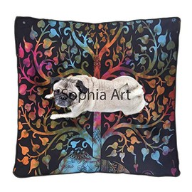 Sophia Art Multi Elephant Tree Of Mandala Floor Pillow Cover Square Indian Cushion Cover 35" Oversized Cushion Cover Cotton Seating Ottoman Poufs Dog/Pets Bed Cover (Multi)