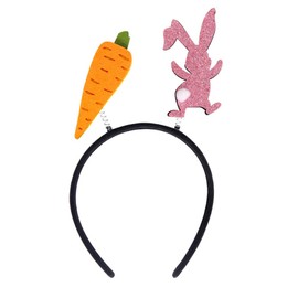 BELSITA 1Pcs Easter Day Headband Bunny Carrot Hair Hoop Boppers Easter Party Cosplay Hair Decorations Glitter Holiday Headwear Cute Rabbit Design Head Bands Hair Ornament for Women and Kids