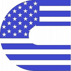 American Flag Vinyl Decal Compatible with Cummins Diesel Trucks 1500 2500 3500 Window Bumper Sticker Door Toolbox Hood Pick Size and Color (5x5, blue)