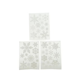 Kaemingk Snowflake Reusable Christmas Window/Craft Stickers - 42 various sizes- Soft Fabric - White