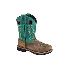 Smoky Mountain Size 12 Kids Children's Teal Distressed Brown Leather Roper Style Cowboy Boots