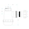 Shallow Bottle Trap 32mm 1-1/4" with Anti-Slip Ring, Space Saving