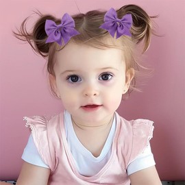 BOENBE LOVED Hair Ties with Bows for Baby Girls, 3 Inch Elastic Ponytail Holders Small Hair Ties Hair Accessories pairing (red.)