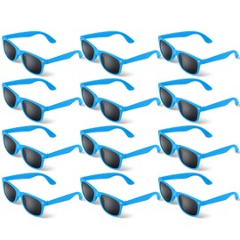 ANPUNAT Pack of 12 Sunglasses, Party Sunglasses, Bulk Pack for Birthday Parties, Beach Pool Parties, Travel, Goody Bag Fillers (Blue, 144mm x 141mm x 47mm)