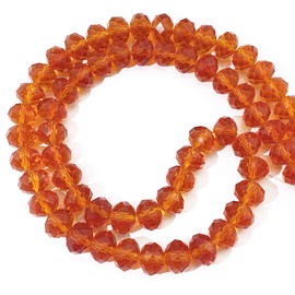 COIRIS 70pcs Glass Crystal Beads 12mm Orange Faceted Rondelle Shape Spacer Beads for Necklace Bracelet Jewelry DIY (GB-12-Orange)