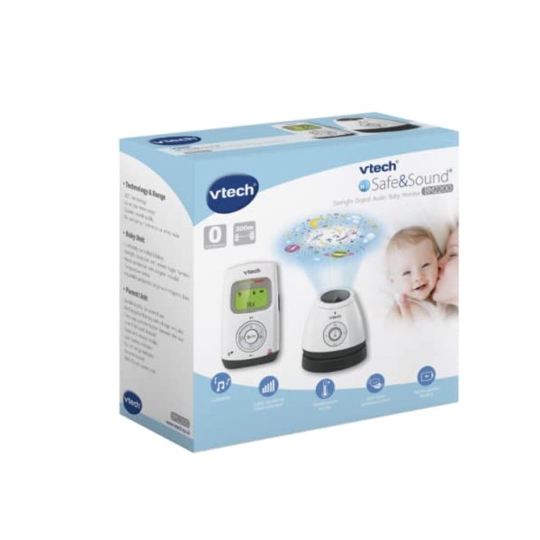 VTech,2 Count (Pack of 1) Audio Baby Monitor with Room Temp, Ceiling Projection & Nightlight