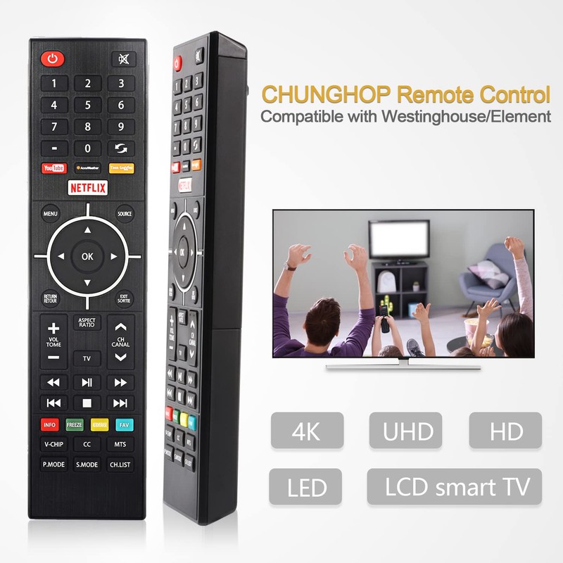 Remote Control for Westinghouse Element TV WE50UB4417 WE55UB4417 WD40FB2530 ELSW3917BF