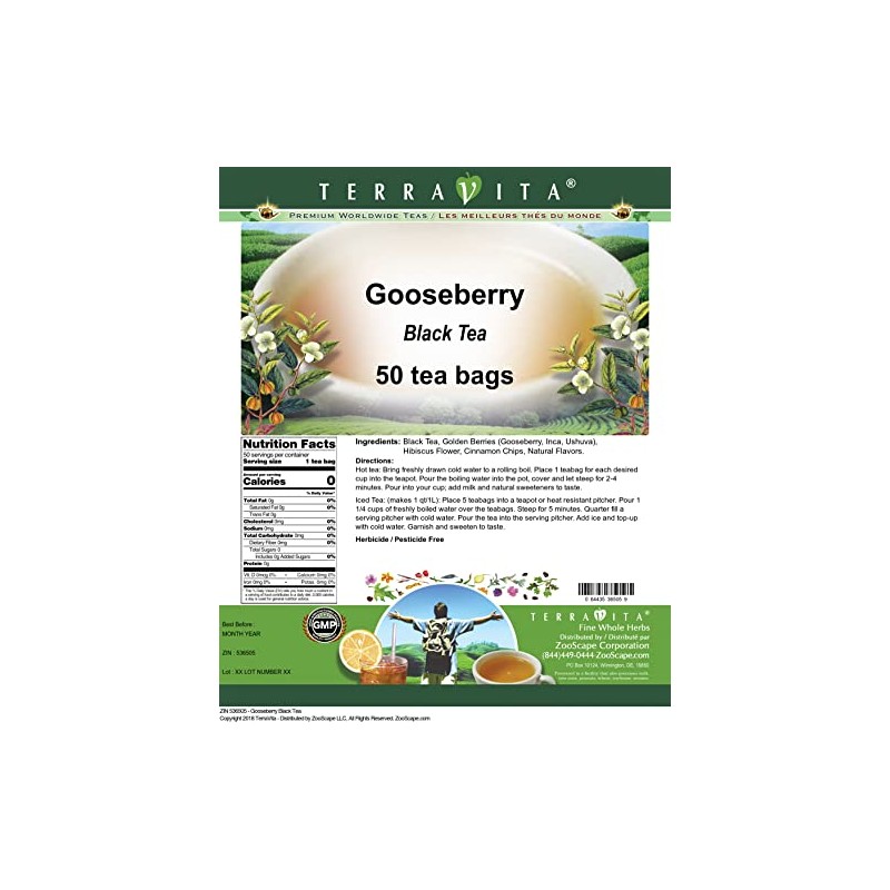 Gooseberry Black Tea (50 tea bags, ZIN: 536505)