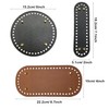 Yayatty 6 Pcs PU Leather Bag Bottom Oval Knitting Crochet