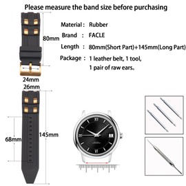 FACLE Correa de reloj de goma de 26 mm para hombre, repuesto para Invicta Pro Diver 17878 17877 17879 18019 6977 6979 22311 18038 22797 6981 6983 6985 6995 - Correas de silicona para reloj deportivas