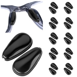 Eyeglass Nose Pads, Super Sticky Anti Slip Nose Pads for Glasses with Air Chamber (10 Black Pairs)