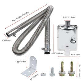 FarBoat 1Pcs Generator Muffler Silencer Kit Stainless Steel Diesel Heater Exhaust Pipe Exhaust Silencer for Car Vehicle, Silver