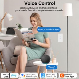 Jinvoo Smart Light Switch, WiFi Light Switch, Compatible with Alexa and Google, No Hub Required (2 Gang)