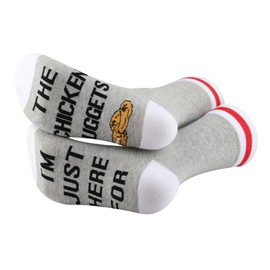 Generic PYOUL 1 Pair Chicken Nuggets Lover Gift I'm Just Here For Chicken Nuggets Socks Food Service Design Socks Fried food Lover Gift (Cotton, Chicken Nuggets 1 Pair)