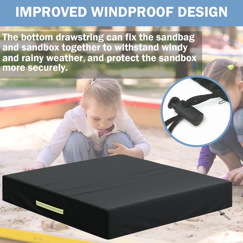 Robust Sandpit Cover, 120 x 120 cm, Square Sandpit Tarpaulin